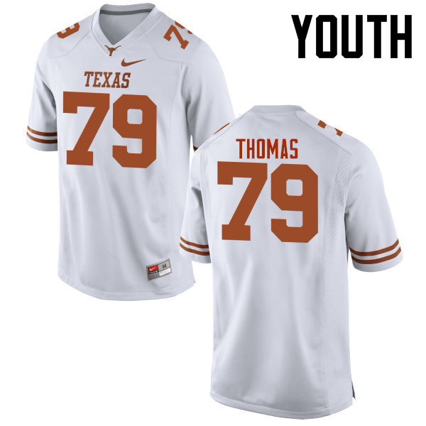 Youth #79 Garrett Thomas Texas Longhorns College Football Jerseys-White